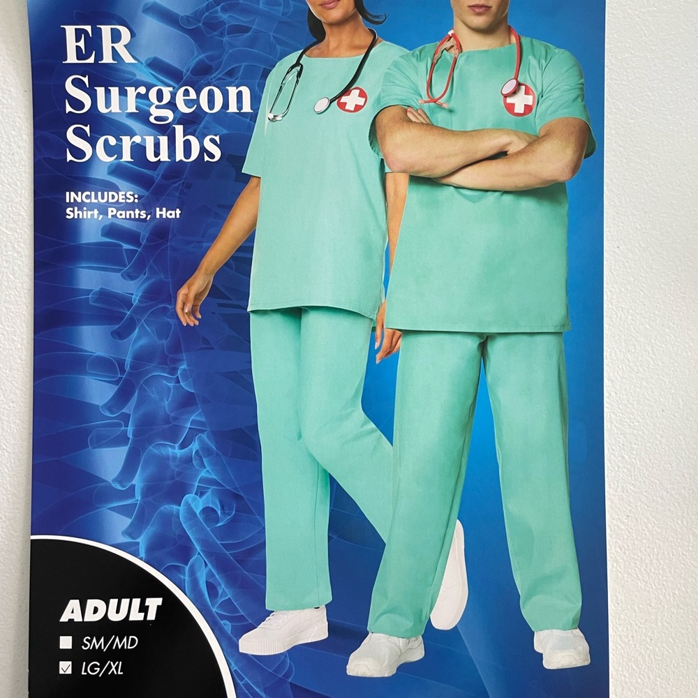 Adult Large/X-LARGE Doctor/Nurses costume scrubs